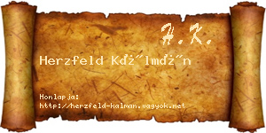 Herzfeld Kálmán névjegykártya